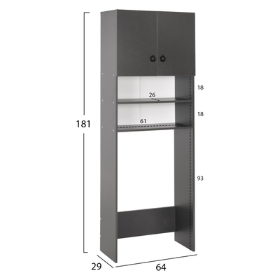 Mobilie për rrobalarëse Terry melamine 64×29×181 cm (HM9122.13), gri