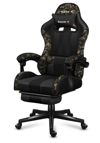 Гејминг столица Huzaro Force 4.7 Camo Mesh, со потпирач за нозе, со мрежа, со камуфлажа