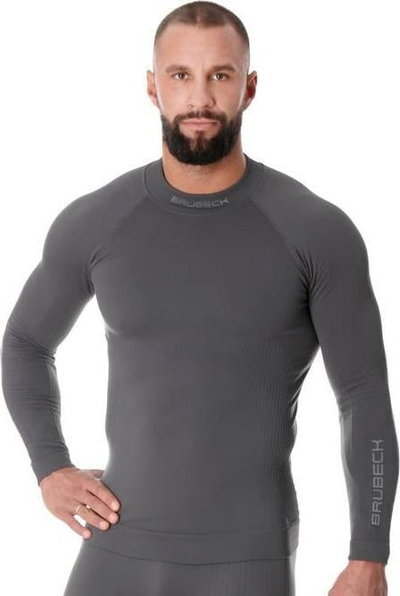Bluzë termoaktive Brubeck LS15290 Extreme Thermo, për meshkuj, madhësia M, gri e errët
