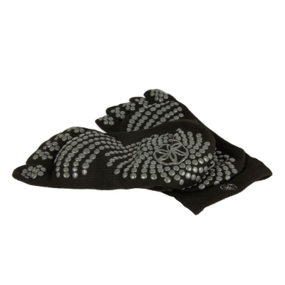 Çorape antirrëshqitëse Gaiam 52223, me gishtërinj të ndarë, madhësia S/M, të zeza