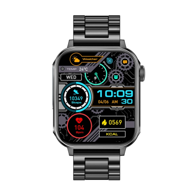 Smartwatch Colmi P80, ekran me prekje HD, IP67, i zi metalik