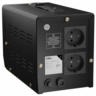 Stabilizator tensioni nJoy Alvis 2000 AVRL-20002AL-CS01B, 2000VA 1200W, 2 dalje Schuko, ekran digjital, gri