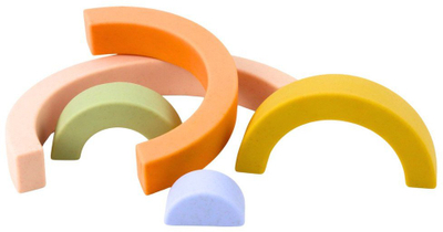 Lodër puzzle Rainbow Leantoys, gomë, 5 pjesë, ngjyra pastel