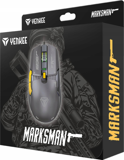 Mашина за играње Yenkee YMS 3600BK Marksman, 12400 DPI, RGB, со кабел, црна