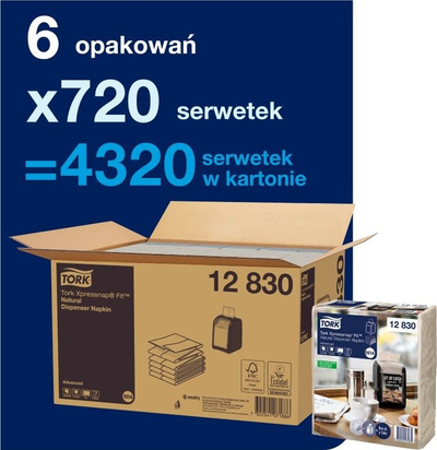 Peceta dispenseri Tork Xpressnap Fit N14, 2-shtresore, advanced, ngjyrë natyrale