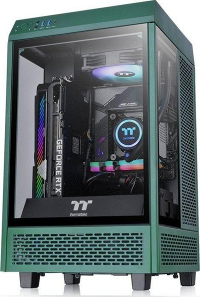 Kasë kompjuteri Thermaltake The Tower 100 Mini CA-1R3-00SCWN-00), me panel prej qelqi, e gjelbër