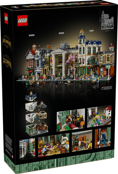 Set LEGO Icons Shopping Street 11371, rrugë tregtare, shumëngjyrësh
