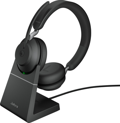 Kufje Jabra Evolve2 65 USB MS Stereo, me bazë karikimi, të zeza