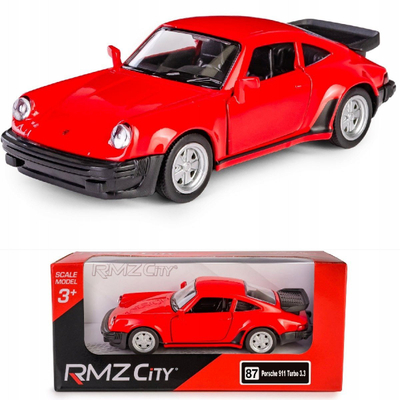 Lodër makinë RMZ City Porsche 911 Turbo 3.3, shkalla 1:32, metal die-cast, e kuqe