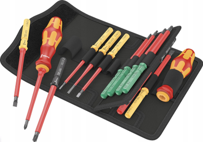 Set kaçavidash izoluese Wera Kraftform Kompakt VDE 17 Universal, 15 tehe, Tool Finder, shumëngjyrësh