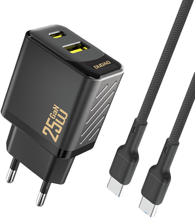 Karikues muror Dudao A26TCEU, 25W GaN, USB-C PD dhe USB-A QC, i zi