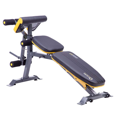 Stol ushtrimesh HMS LS3061 Premium, 4‑në‑1, i rregullueshëm, i zi
