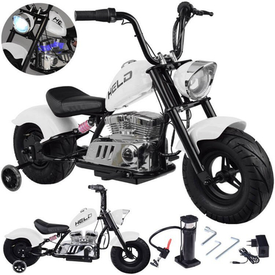 Motor elektrik për fëmijë Chopper, 24V, drita LED, i bardhë