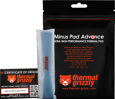 Термичка подлога Thermal Grizzly Minus Pad Advance, сет 4 парчиња, 120 x 20 x 1.5 mm