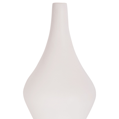 Vazo dekorative tavoline Deni HM4663.02S, fiber cement, 15x27 cm, e bardhë