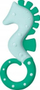 Lodër qetësuese NUK Seahorse, për daljen e dhëmbëve, 3m+, jeshile