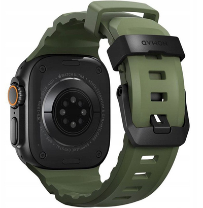 Ремен Rocky Point Band за Apple Watch, 46mm 49mm, гума FKM, шума со црн хардвер