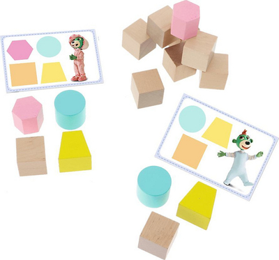 Lodër druri O!Klocki Baby Sorting Blocks 61513, 15 copa, me ngjyra nga të gjitha