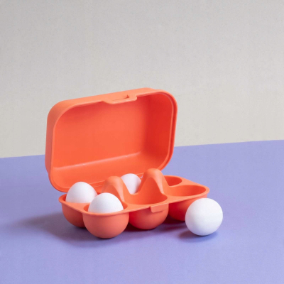 Kuti vezësh Koziol Eggs to Go Mini, 6 vezë, plastike, e kuqe