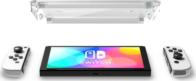 Mbrojtës ekrani Spigen Glas TR EZ Fit për Nintendo Switch OLED, 2 copa, xham i fortifikuar transparent