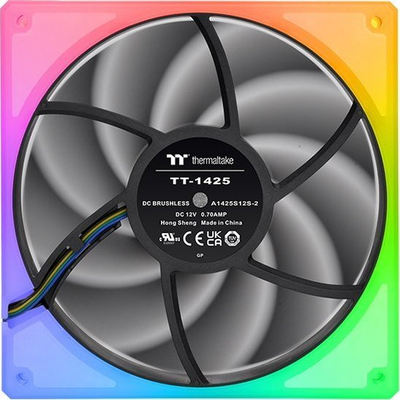 Ventilatorë PC Thermaltake ToughFan 14 RGB, set 3 copë 140mm, me hub, të bardhë