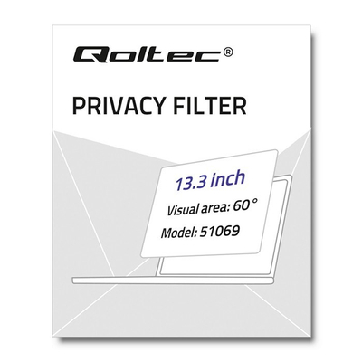 Filtër privatësie për monitor Qoltec 51069, 13.3\", transparent
