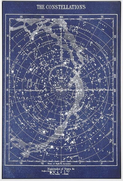 Tablo muri Canvas TRAVERSA Space, 63 x 99 cm, blu e errët