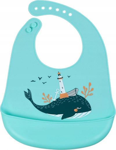 Përparëse silikoni Simed Whale, s’i hyn uji fare, me xhep kapës poshtë, blu