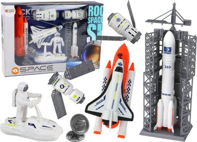 Set lodrash kozmike Space Mission Rocket Spaceship, 8 pjesë, me raketë edhe astronaut