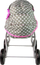 Karrocë lodër për kukulla Gray Doll Stroller, skelet metalik, me kapak, gri me yje