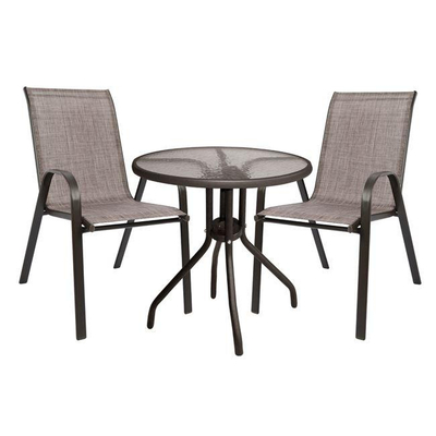 Set ngrënieje 3-pjesësh, Tavolinë + karrige Leon, kafe (HM5184.02), kaftë