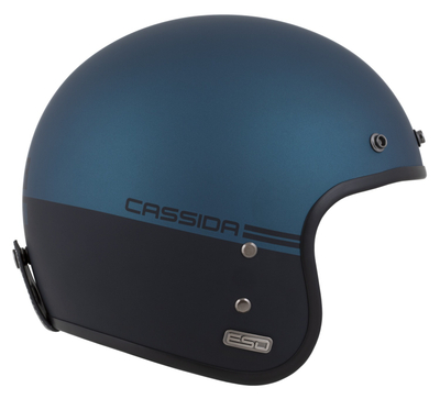 Kaskë moto CASSIDA Eso Super Hooligan, homologim ECE 22.06, e zezë mat blu metalik