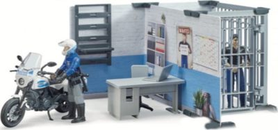 Set lodër policie Bruder Bworld 62732, me motor policie, me figurina, shumëngjyrësh