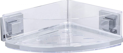 Shportë dushi Wenko Vacuum-Loc, 28 x 19.5 cm, çelik inox, argjendtë