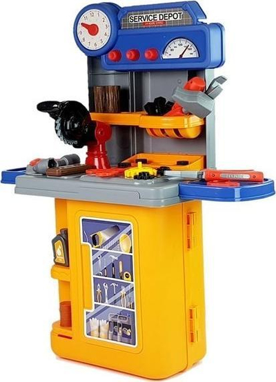 Set veglash lodër Lean Toys SmartTools Handyman, tavolinë pune, valixhe me rrota, shumëngjyrëshe