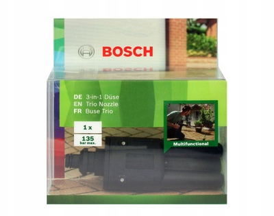 Grikë treshe Bosch Trio Nozzle për larëse me presion AQT, 3 lloje spërkatjeje, e zezë