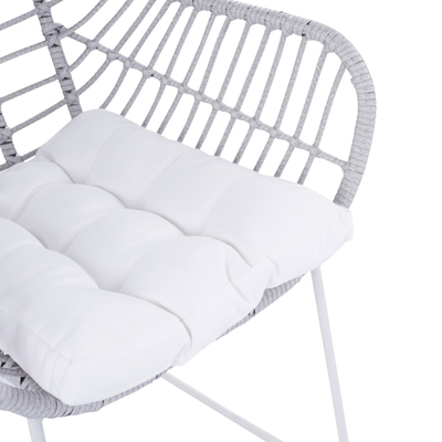 Karrige metalike RADLEY HM5300.02, wicker, e bardhë dhe gri