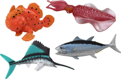 Set lodrash detare Lean Toys Sea Animals, 4 pjesë, shumëngjyrëshe