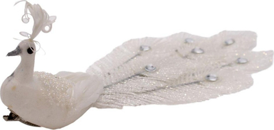 Stoli dekorative Krishtlindjeje me kapëse, pallua 36cm, e bardhë