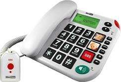 Telefon fiks Maxcom KXT480, me butona të mëdhenj, me Caller ID, i bardhë