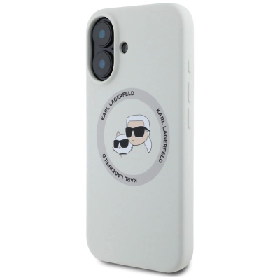Маска за телефон Karl Lagerfeld KLHMP16SSKCHTCE, течен силикон, MagSafe, за iPhone 16 6.1", беж