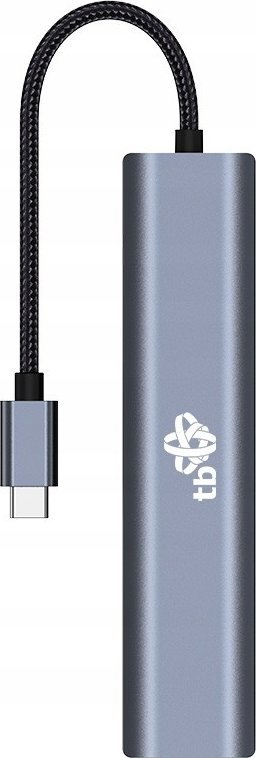 Adapter HUB USB C TB 6n1, HDMI 4K, RJ45, 3x USB, grafit