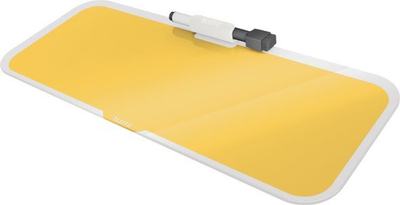 Tabelë shkrimi xhami Leitz Cosy 52690019, horizontale, me mbajtës stilolapsi, e verdhë