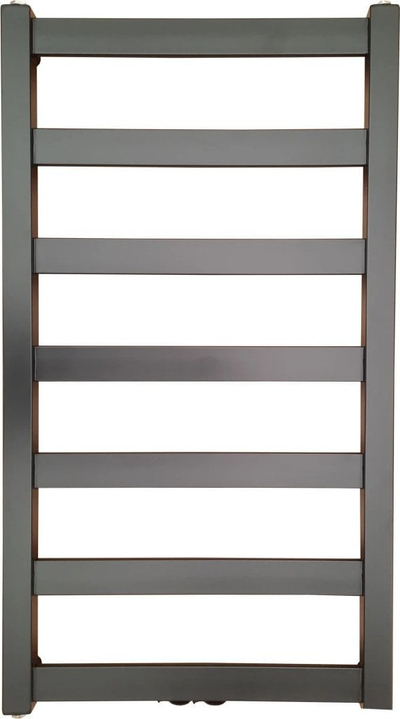 Radiator banjoje Hydroland Ryoko, 1420x540 mm, lidhje qendrore, i zi matte