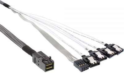 Kabllo InLine SFF 8643 - SATA x4, 1m, e hirtë