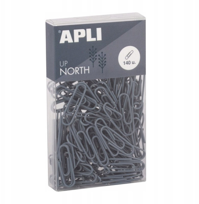 Спојки за хартија Apli NORTH, 140 парчиња, метална кутија, каки