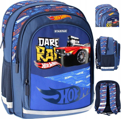 Çantë shpie Starpak Hot Wheels STK-14 PB, 2 ndarje, elemente reflektuese, shumëngjyrëshe