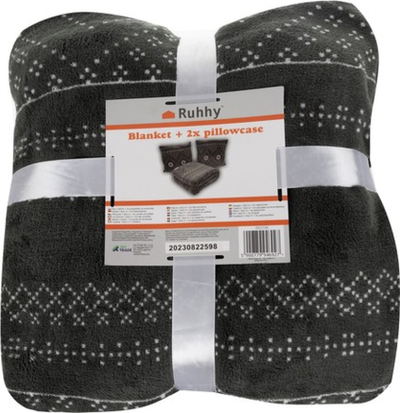 Set batanije me jastëkëshe Ruhhy 22598, 1.6 x 2 m, mikrofibër, gri