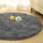 Tapet rrumbullak Strado Round Shaggy Rug, 150x150 cm, antirrëshqitës, gri