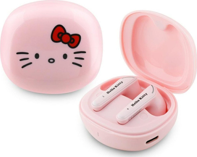Kufje wireless Hello Kitty O Glossy Finish, TWS, Bluetooth 5.4, rozë